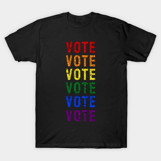 Vote LGBTQ+ Distress Style, Vote for American President 2020 T-Shirt by WPKs Design & Co